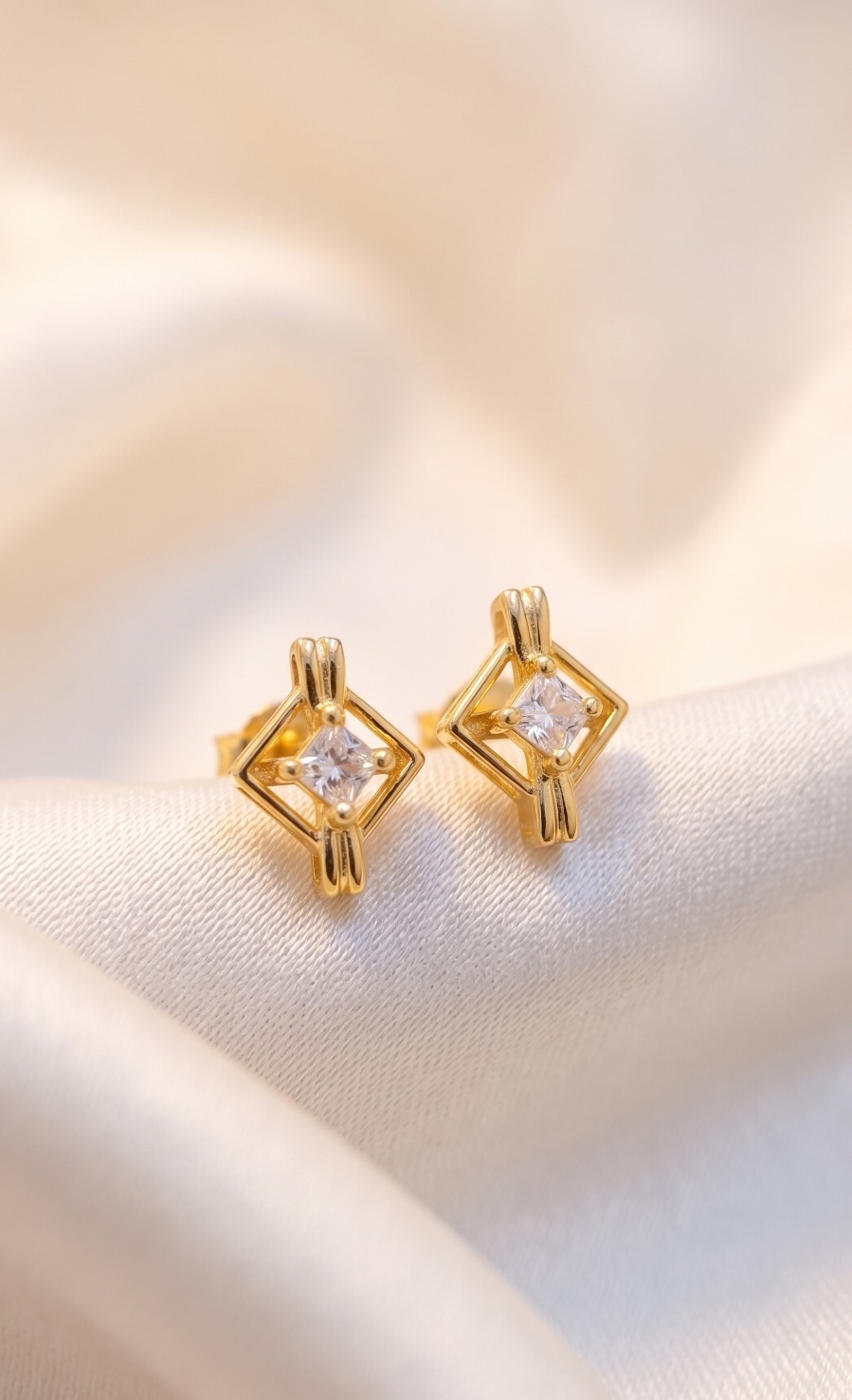 Golden Prism Diamond Earrings