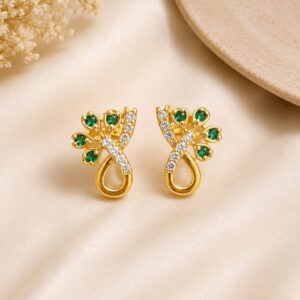 Emerald Leaf Elegance Earrings