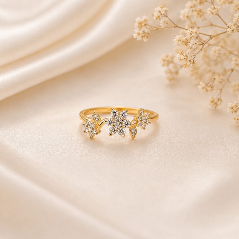 Floral Grace Gold Ring
