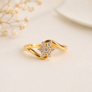 Golden Bloom Crystal Ring