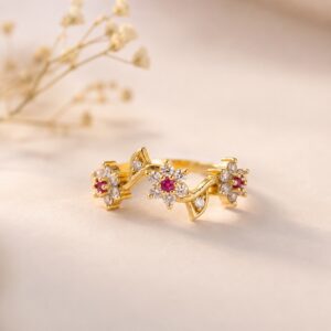 Royal Ruby Floral Ring