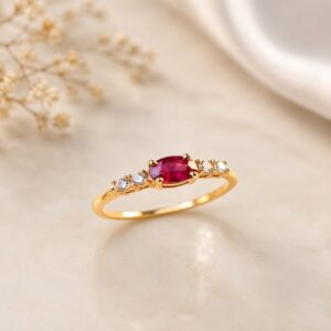 Ruby Bloom Crystal Ring