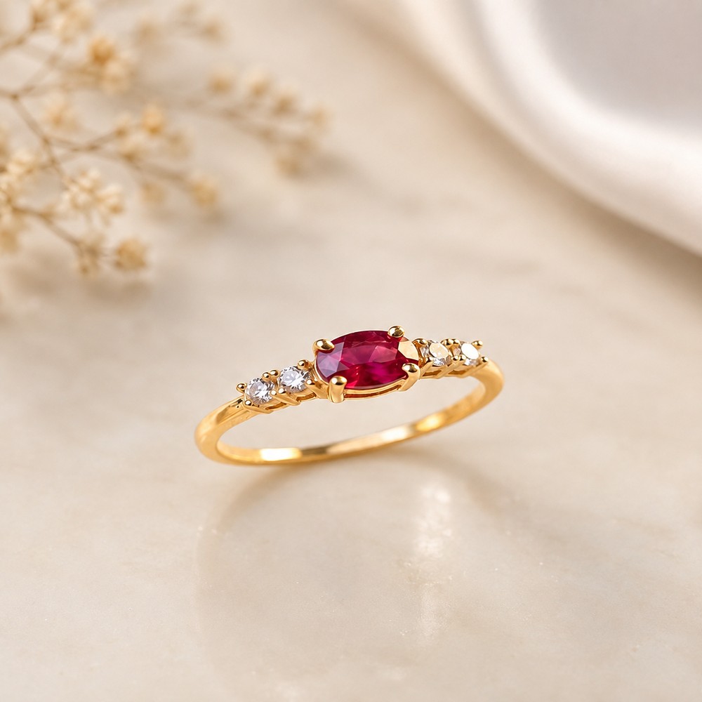 Ruby Bloom Crystal Ring