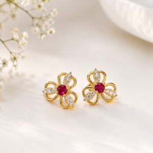 Ruby Bloom Floral Earrings