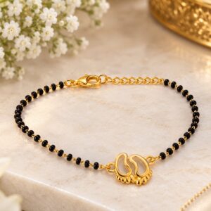 Elegant Black Bead Mangalsutra Bracelet