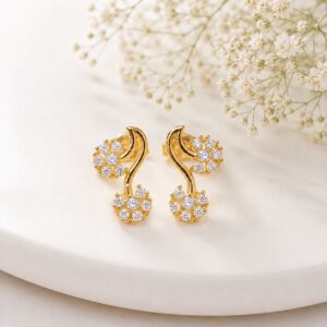 Golden Bloom Crystal Drop Earrings