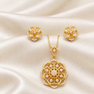 Royal Bloom Crystal Gold-Plated Jewelry Set