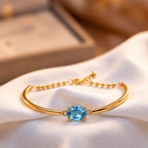 Sapphire Blue Gold Bracelet