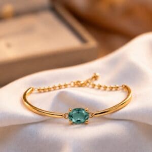 Seafoam Emerald Gold Bracelet