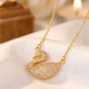 Swan Glow Pendant Necklace
